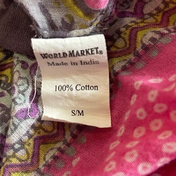 Cost Plus World Market vibrant floral boho lightweight tunic made in India - Picture 6 of 8